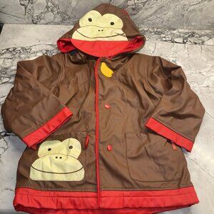 Skip Hop 3/4T Monkey Rain Jacket Hooded Coat